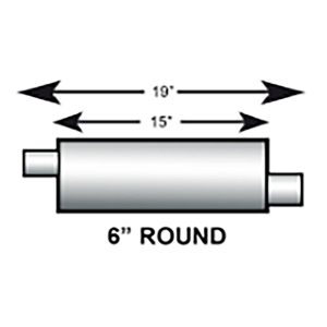 6" Round Aluminized Muffler - 19"