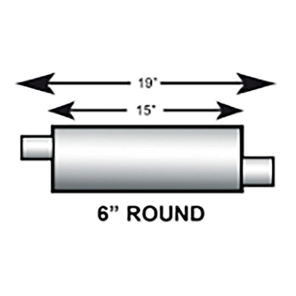 6" Round Aluminized Muffler - 19"