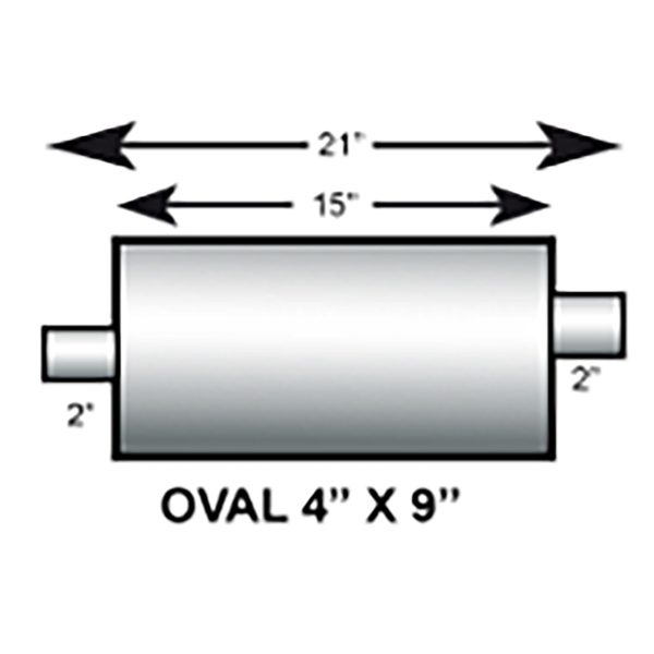 4" x 9" Oval Muffler - 21"