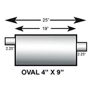 4"x 9" Oval Muffler - 17"