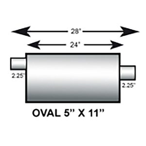 5" x 11" Oval Muffler - 28"