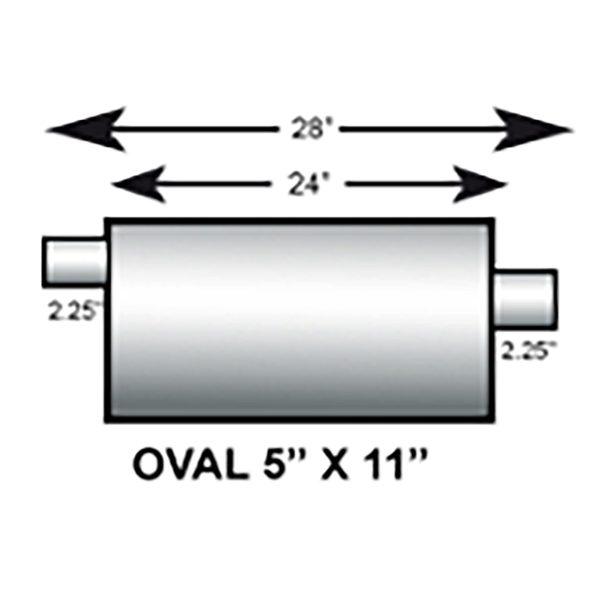 5" x 11" Oval Muffler - 28"