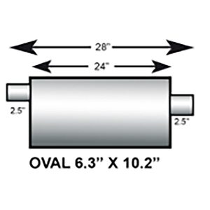 6.3" x 10.2" Oval Muffler - 28"
