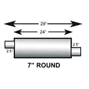 7" Round Stainless Steel Muffler - 29"